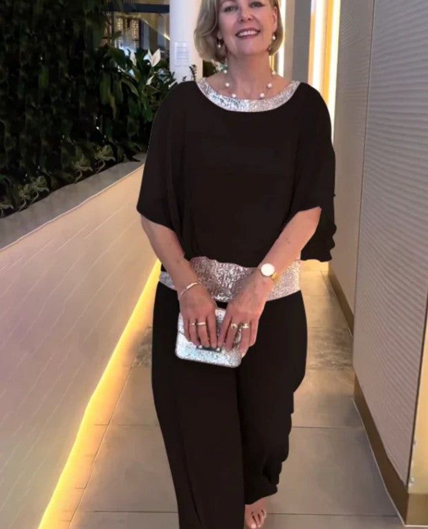 Sequined Colorblock Elegant Two-piece Set(50% OFF)Free shiping