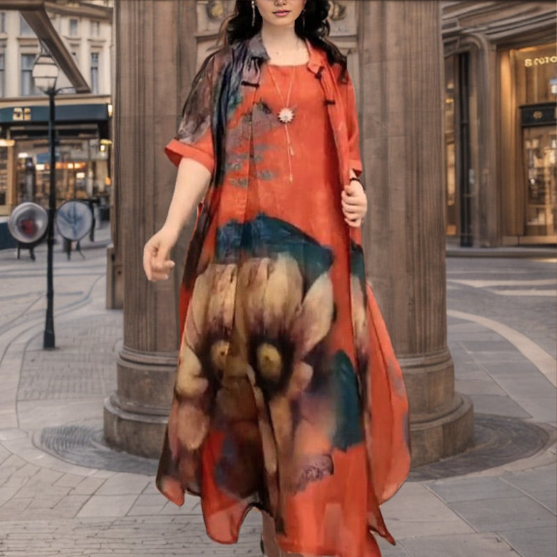 💝Women’s Print Dress 2-piece Set （49% OFF）