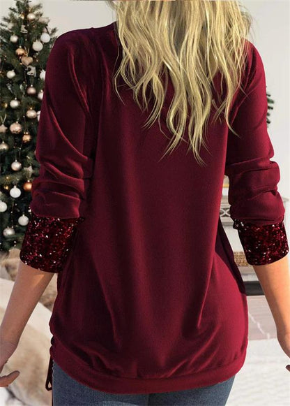 🎁 DERNIER JOUR DE SOLDES - 49 % DE RÉDUCTION  🎁 Top Ample à Sequins Brillants avec Effet Smock