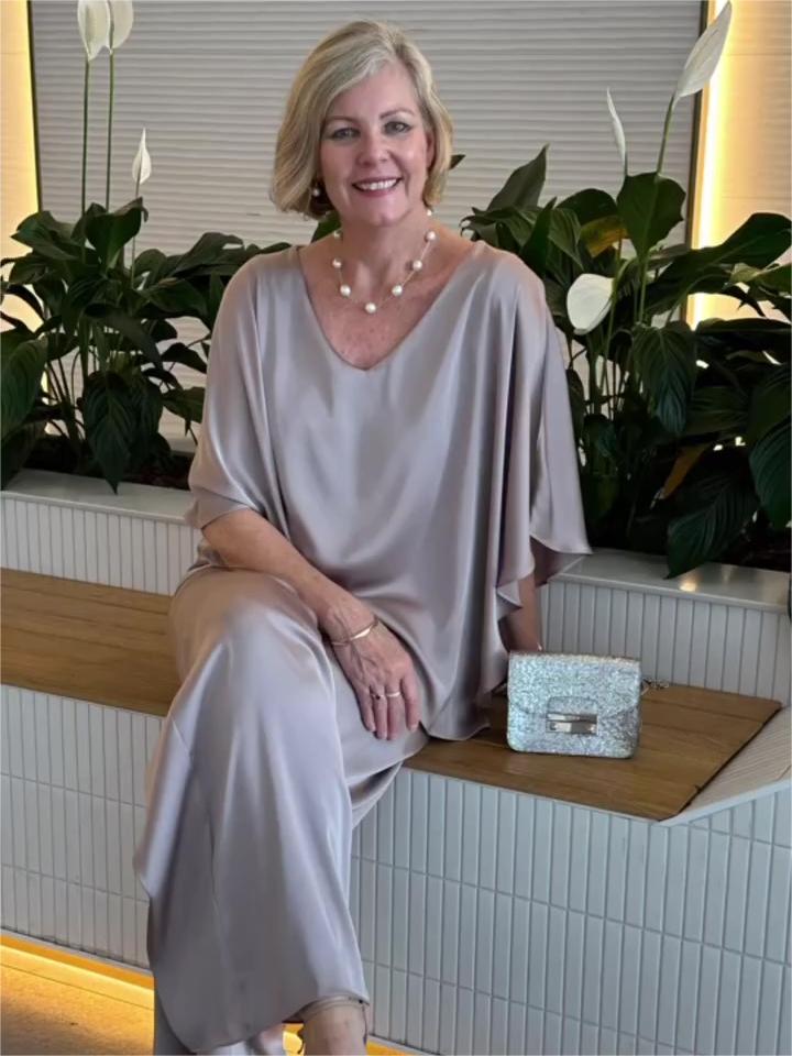 2025 Hot Sale🔥Casual Satin Two-piece Suit (FREE SHIPPING）