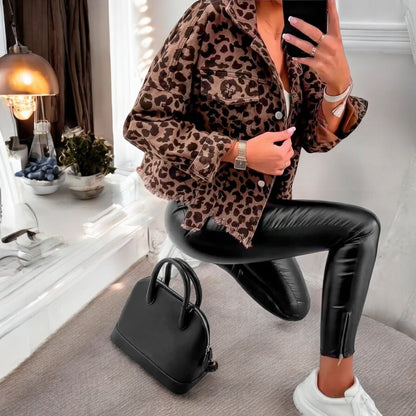 Grace™ | Leopard Print Denim Jacket