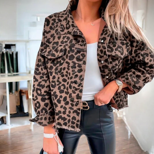 Grace™ | Leopard Print Denim Jacket