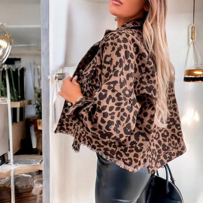 Grace™ | Leopard Print Denim Jacket