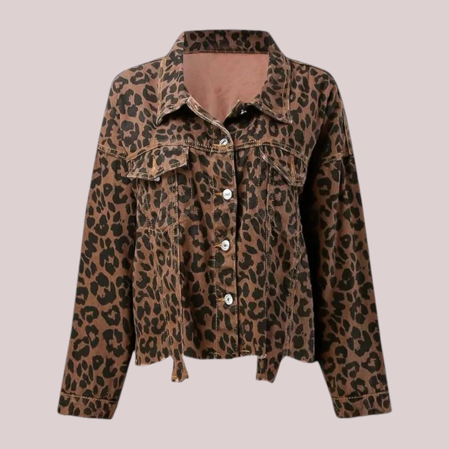 Grace™ | Leopard Print Denim Jacket