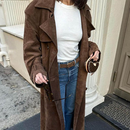 Olive™ | Suede Trench Coat