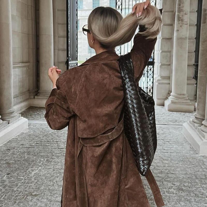 Olive™ | Suede Trench Coat