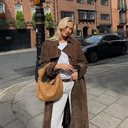 Olive™ | Suede Trench Coat