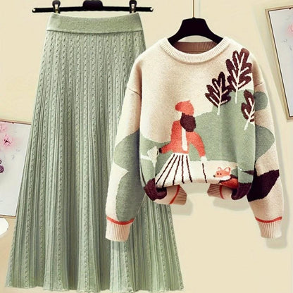 Esme™ | Cozy autumn set - skirt and sweater