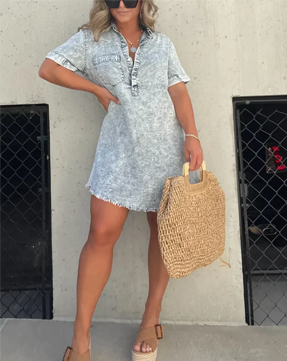 Lea™ - Denim Shirt Dress